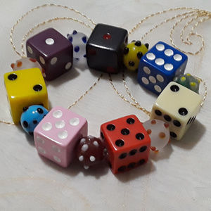 Vintage colorful dice bracelet